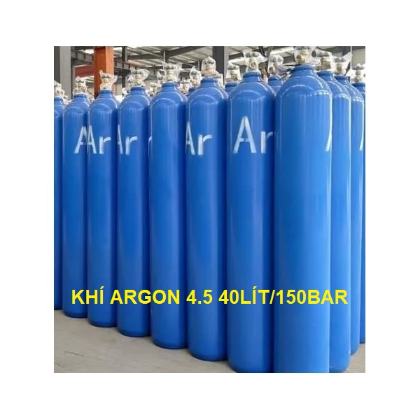 Khí Argon công nghiệp 4.5 purity ≥99,995% chai 40lít 150bar.